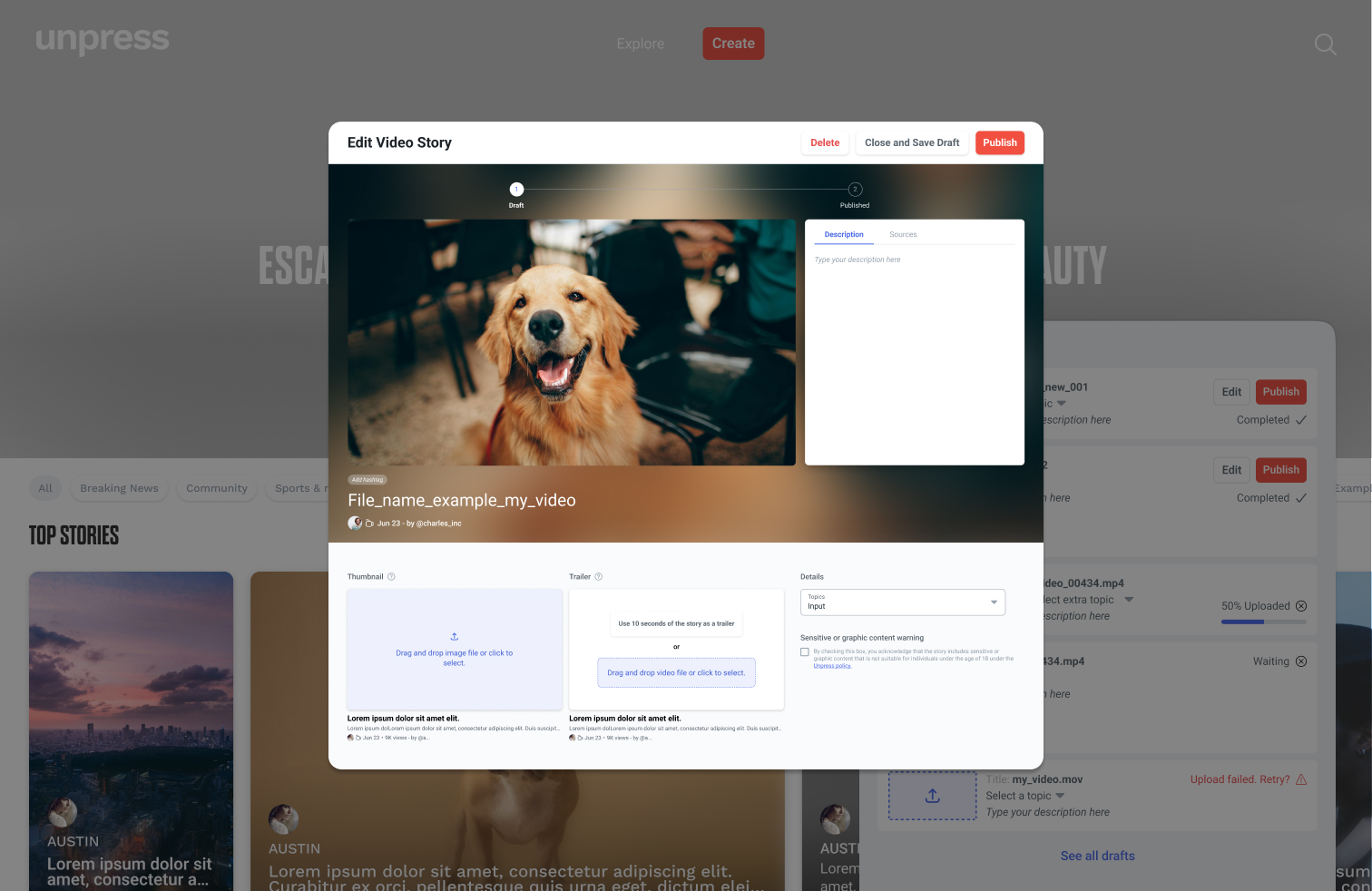 Unpress unified grid layout on desktop home feed